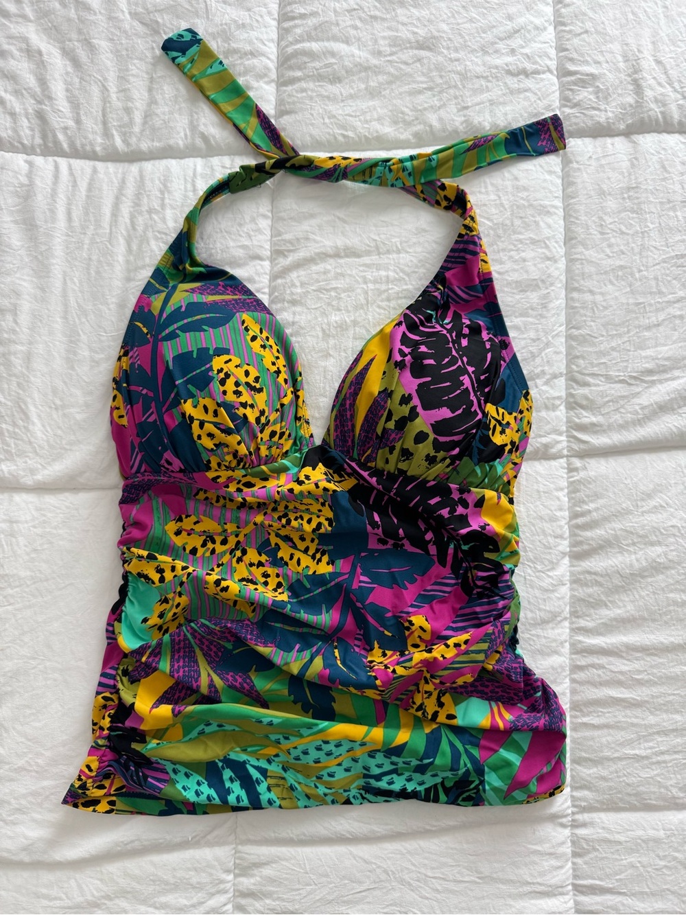NWOT Tropical Halter Tankini Top in Multicolor